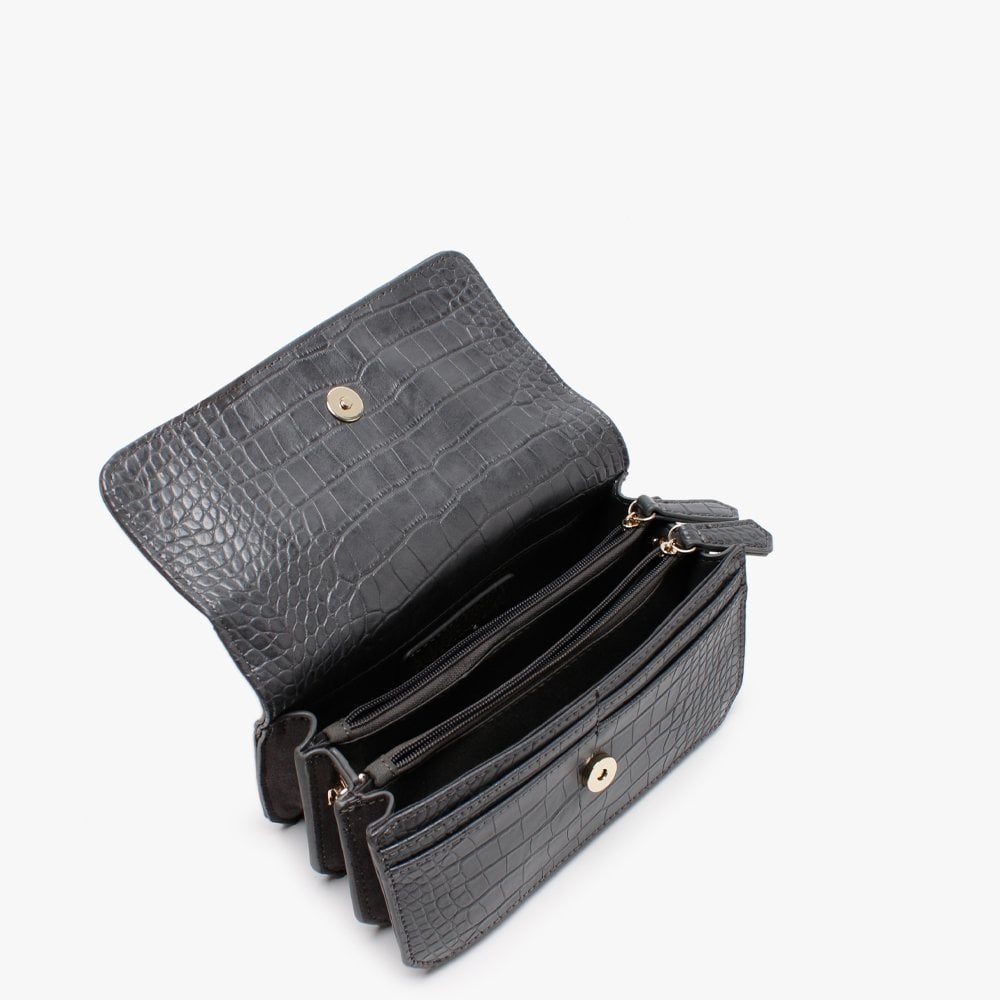 Summer Memento Grey Moc Croc Clutch Bag
