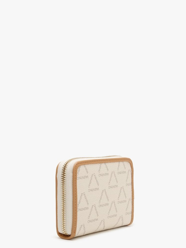 Liuto Beige Repeat Logo Coin Purse