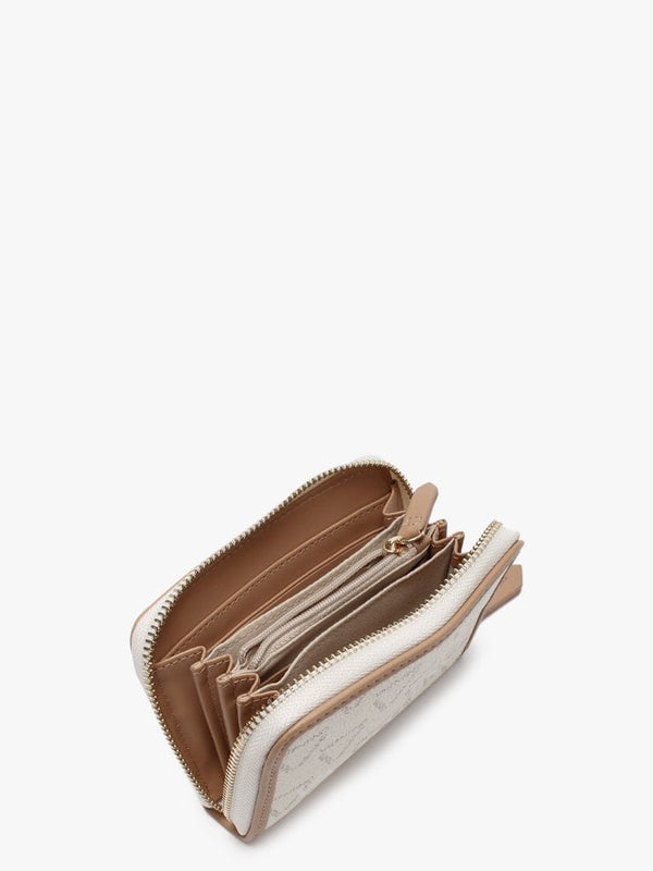 Liuto Beige Repeat Logo Coin Purse