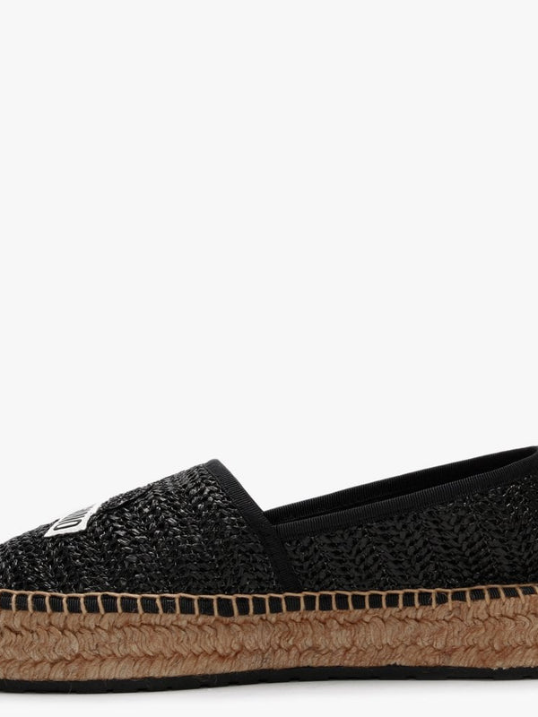 Woven Black Logo Espadrilles