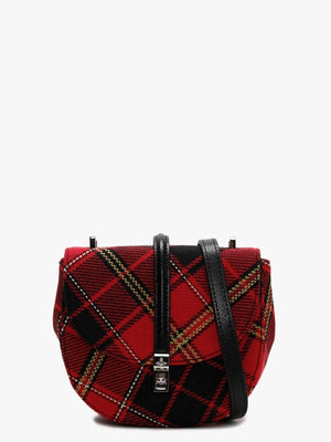 Sofia Red & Black Tartan Textile Saddle Bag