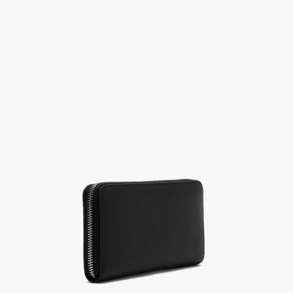 Classic Zip Around Black Saffiano Leather Wallet
