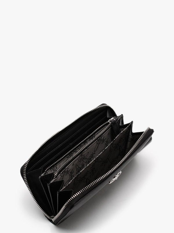 Classic Zip Around Black Saffiano Leather Wallet