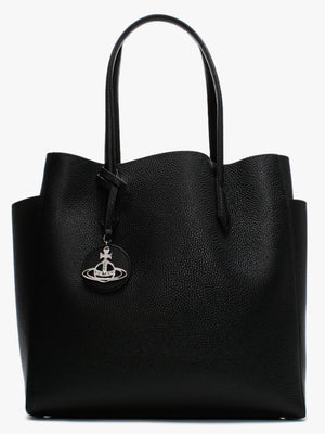 Large Rachel Black Leather Shopper Bag