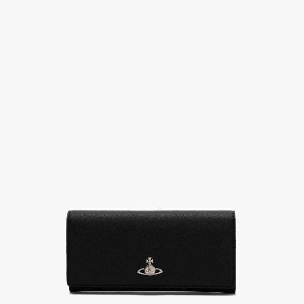 Derby Black Saffiano Leather Credit Card Wallet