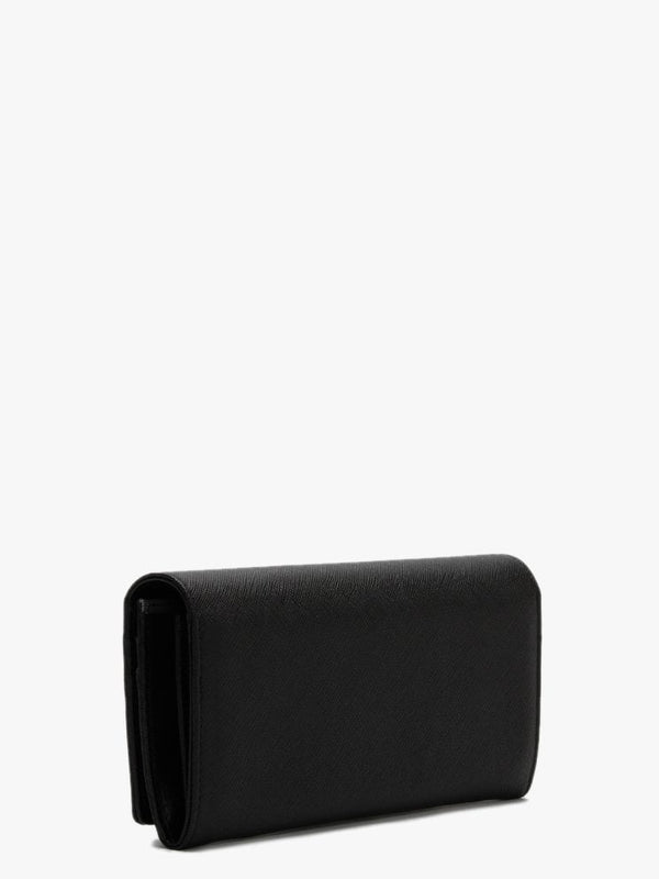 Derby Black Saffiano Leather Credit Card Wallet
