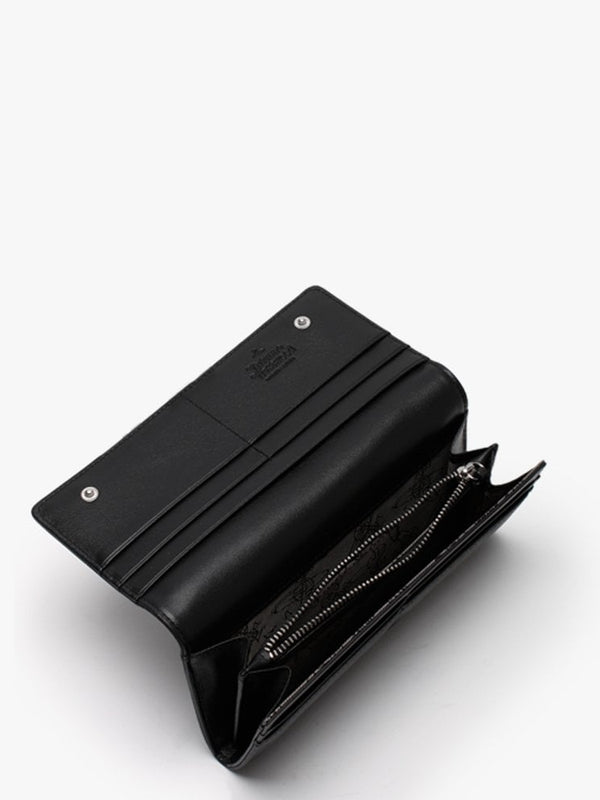 Derby Black Saffiano Leather Credit Card Wallet