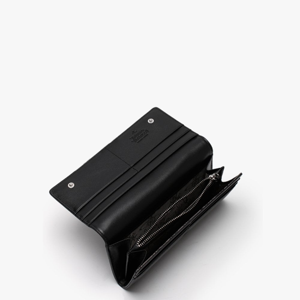 Derby Black Saffiano Leather Credit Card Wallet
