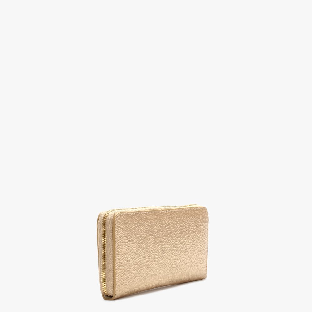 Divina Gold Zip Around Wallet