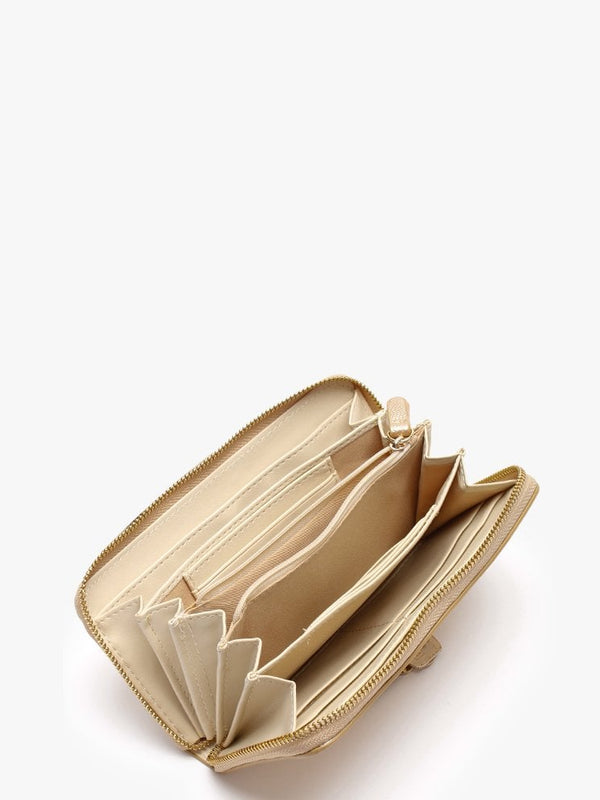 Divina Gold Zip Around Wallet