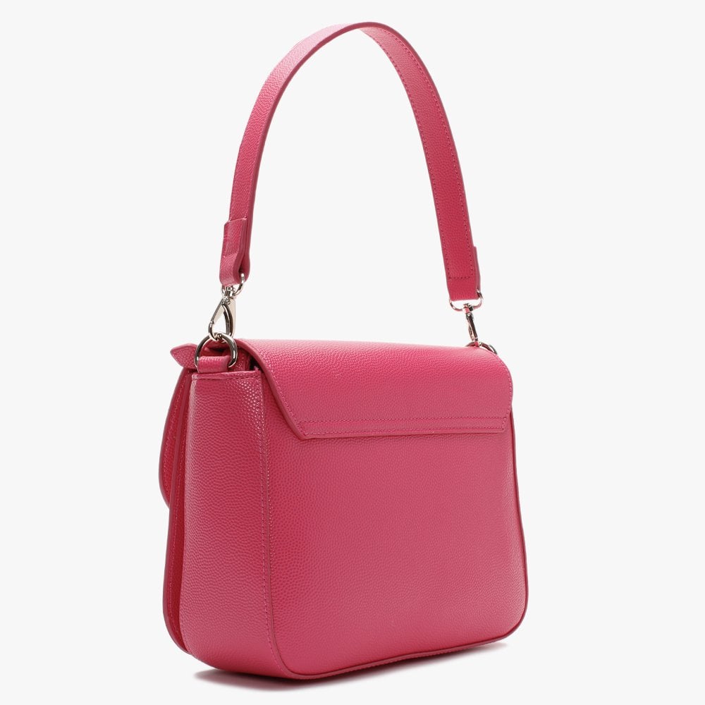 Divina Large Fuchsia Pebbled Shoulder Bag