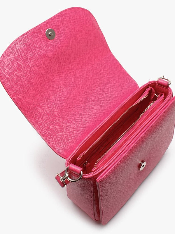 Divina Large Fuchsia Pebbled Shoulder Bag