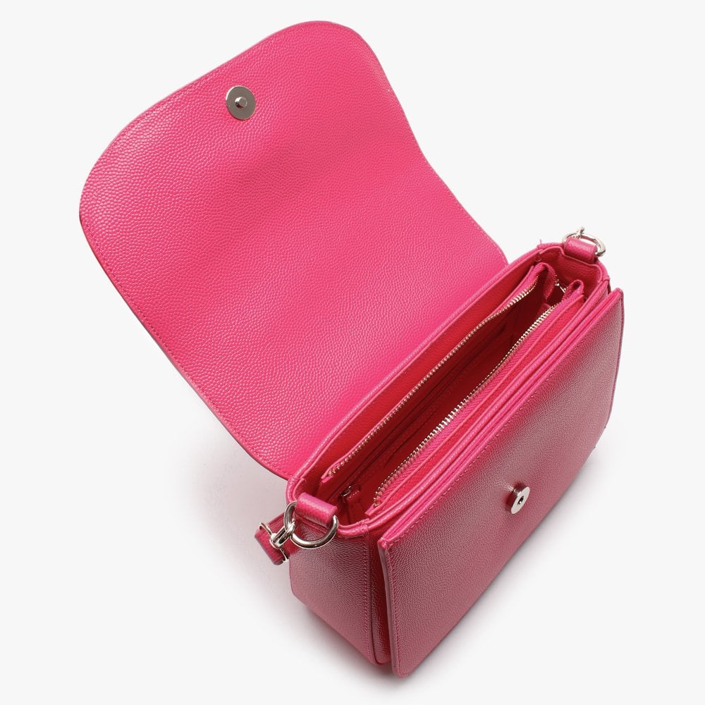 Divina Large Fuchsia Pebbled Shoulder Bag