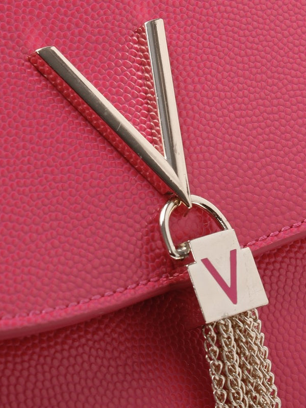 Divina Large Fuchsia Pebbled Shoulder Bag