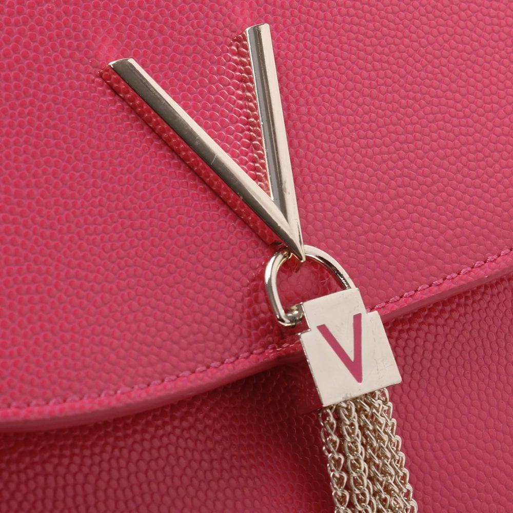 Divina Large Fuchsia Pebbled Shoulder Bag