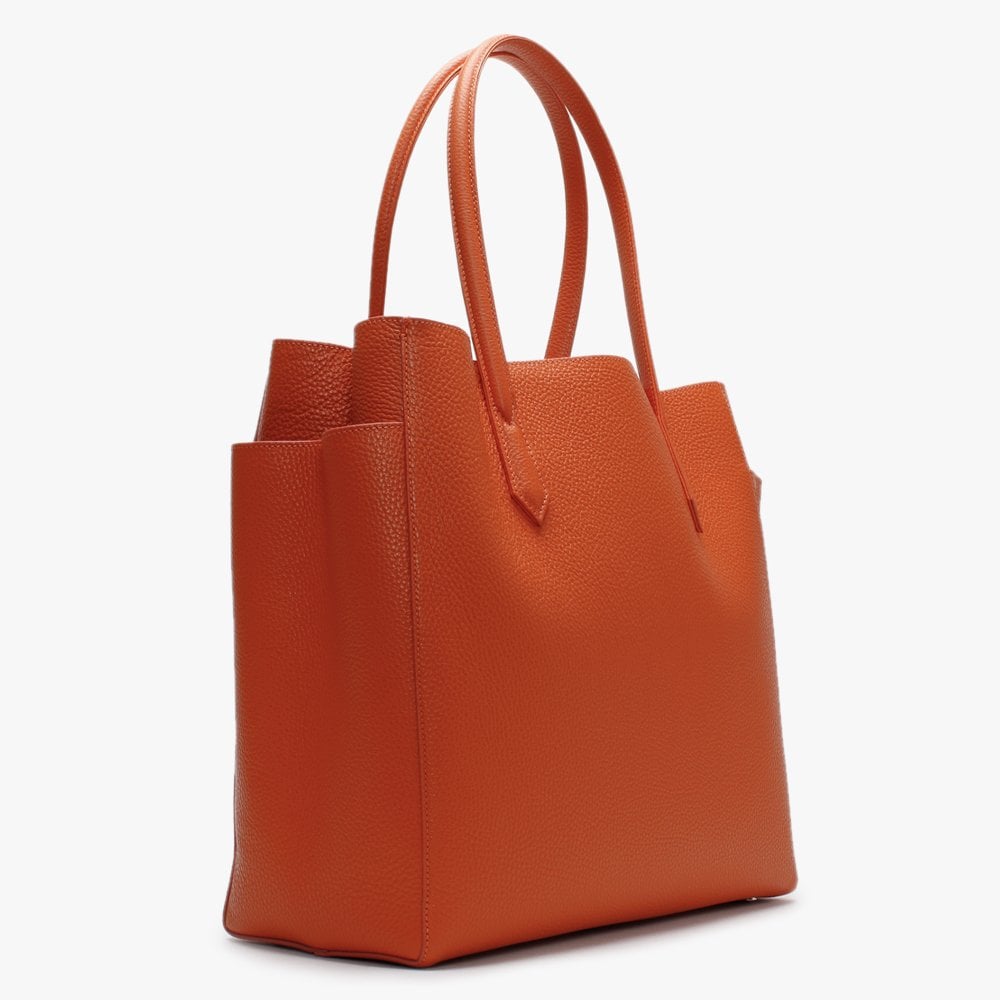 Large Rachel Orange Leather Shopper Bag