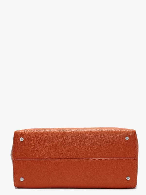 Large Rachel Orange Leather Shopper Bag