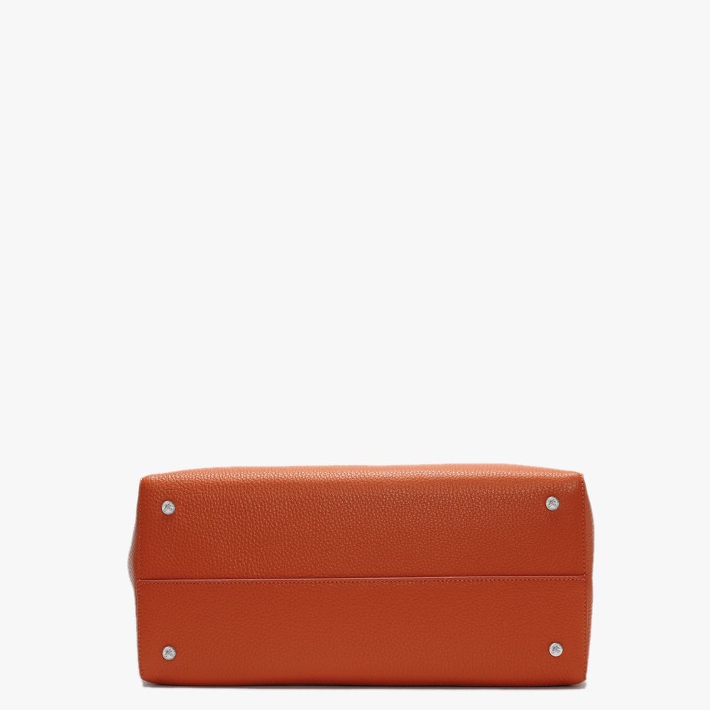 Large Rachel Orange Leather Shopper Bag
