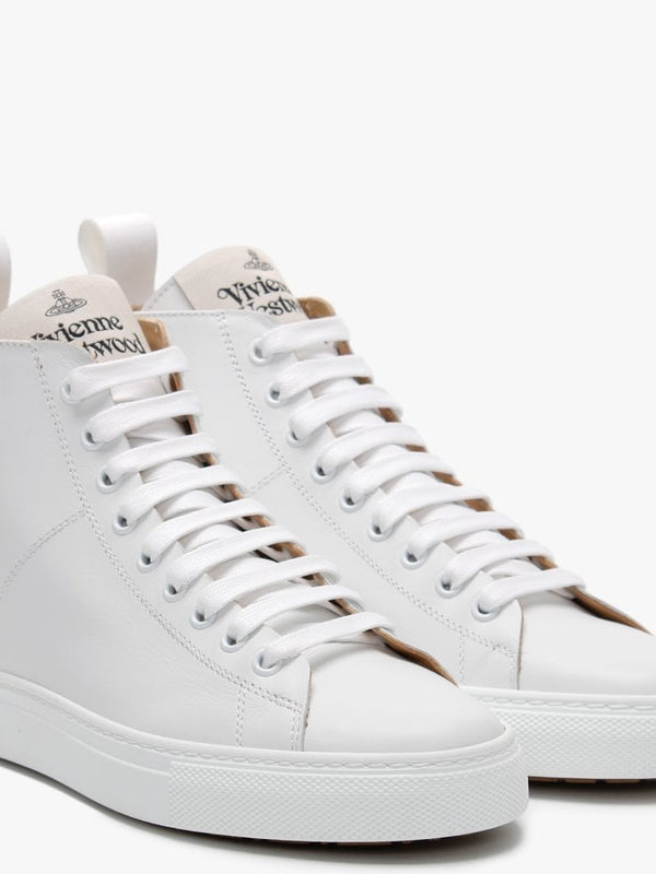 White Leather High Top Trainers