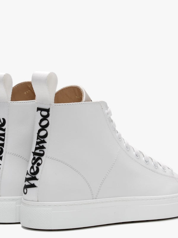White Leather High Top Trainers