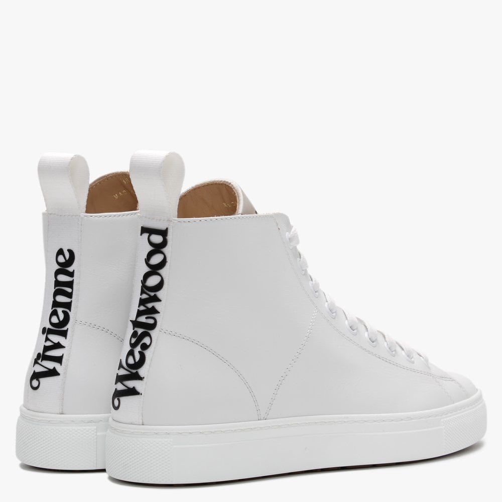 White Leather High Top Trainers