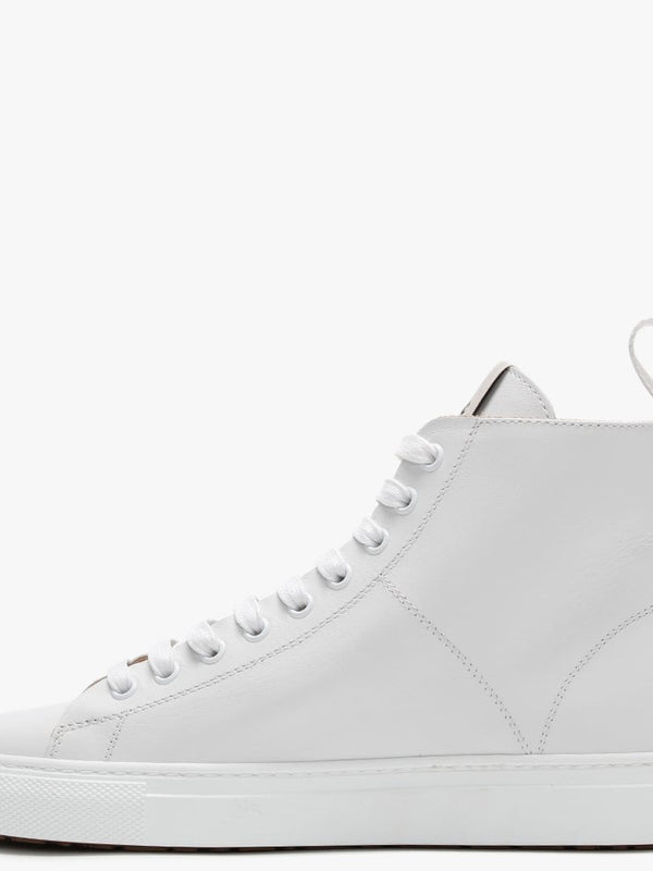 White Leather High Top Trainers