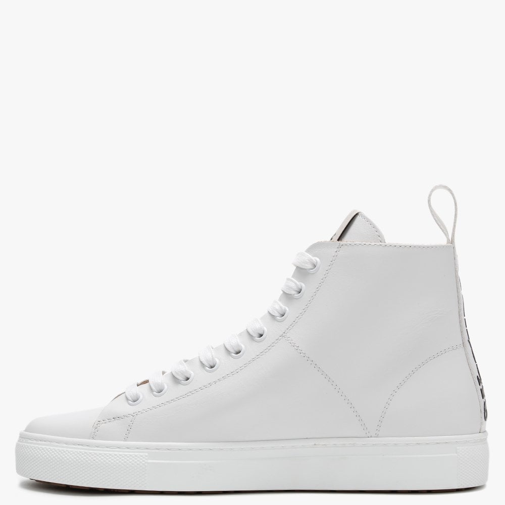 White Leather High Top Trainers