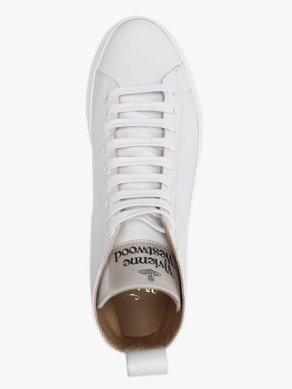 White Leather High Top Trainers