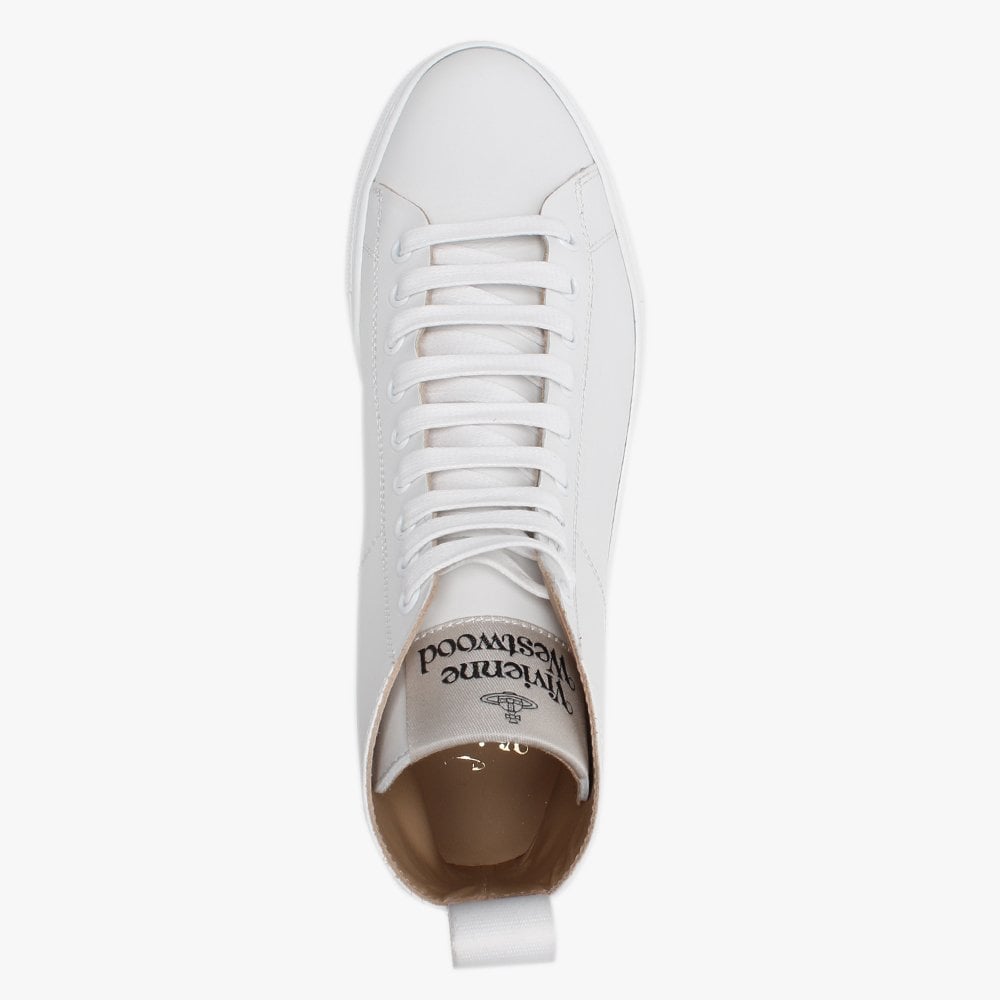 White Leather High Top Trainers