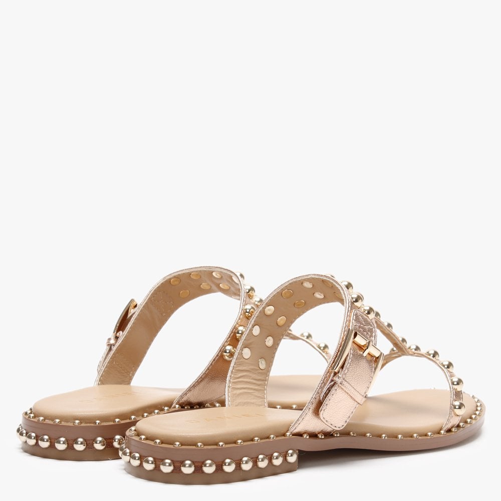 Episode Pink Metallic Leather Studded Sandals