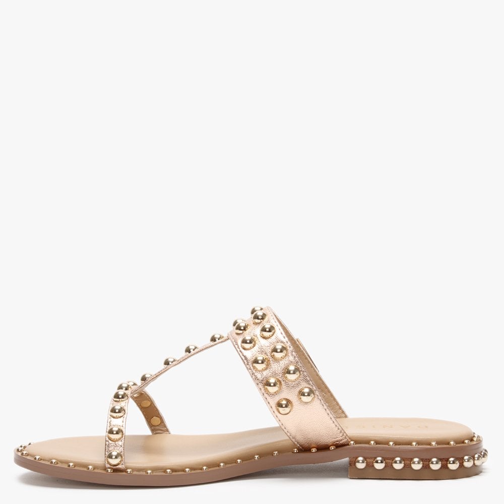 Episode Pink Metallic Leather Studded Sandals