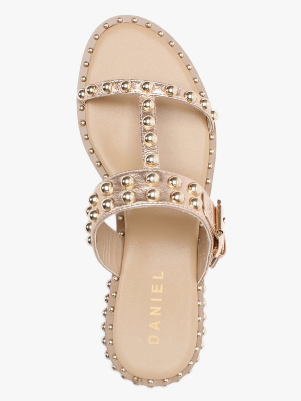 Episode Pink Metallic Leather Studded Sandals