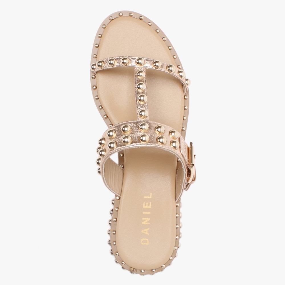 Episode Pink Metallic Leather Studded Sandals