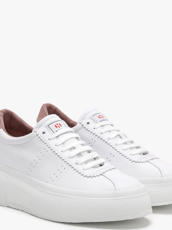 2822 Club UP5 White Leather Rose Burlwood Flash Chunky Trainers