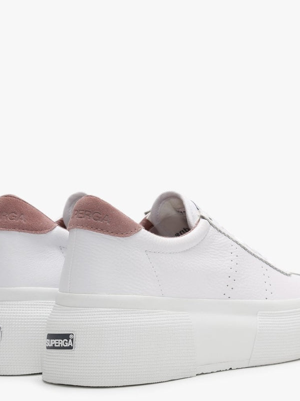 2822 Club UP5 White Leather Rose Burlwood Flash Chunky Trainers