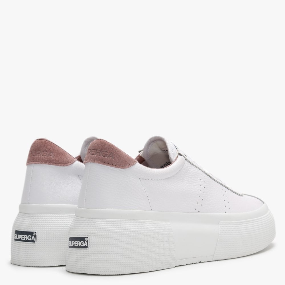 2822 Club UP5 White Leather Rose Burlwood Flash Chunky Trainers
