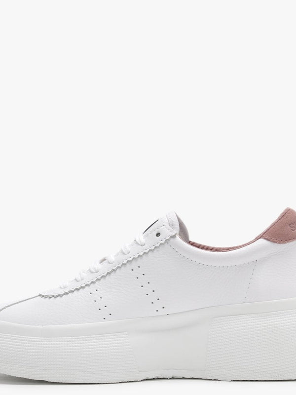 2822 Club UP5 White Leather Rose Burlwood Flash Chunky Trainers