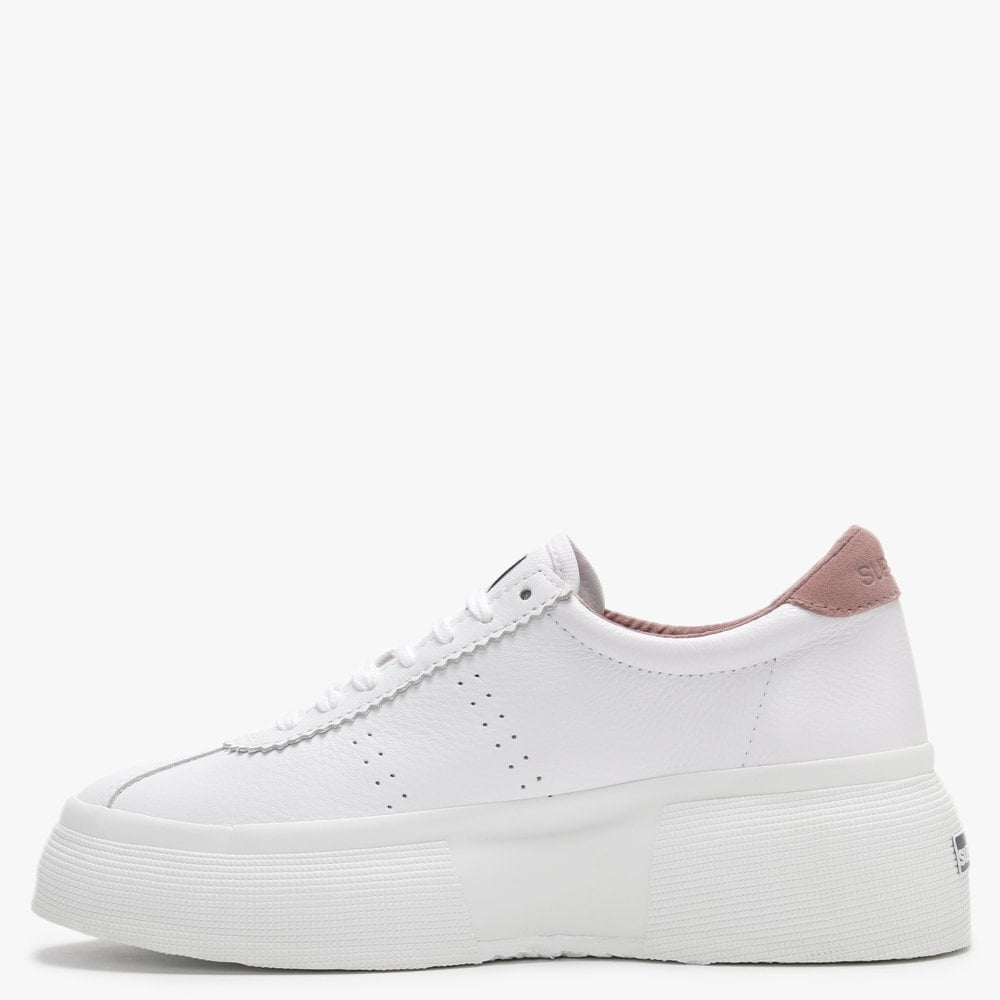 2822 Club UP5 White Leather Rose Burlwood Flash Chunky Trainers