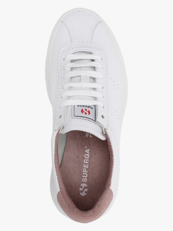 2822 Club UP5 White Leather Rose Burlwood Flash Chunky Trainers