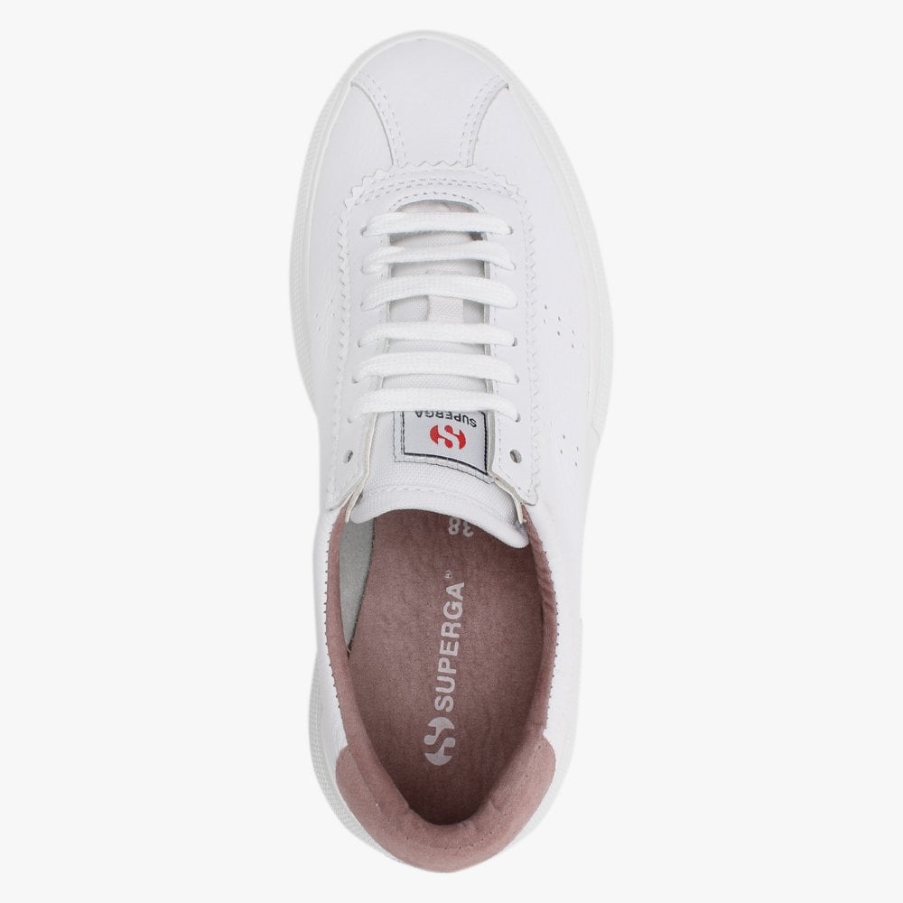 2822 Club UP5 White Leather Rose Burlwood Flash Chunky Trainers