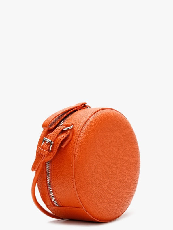 Johanna Orange Vegan Round Cross-Body Bag