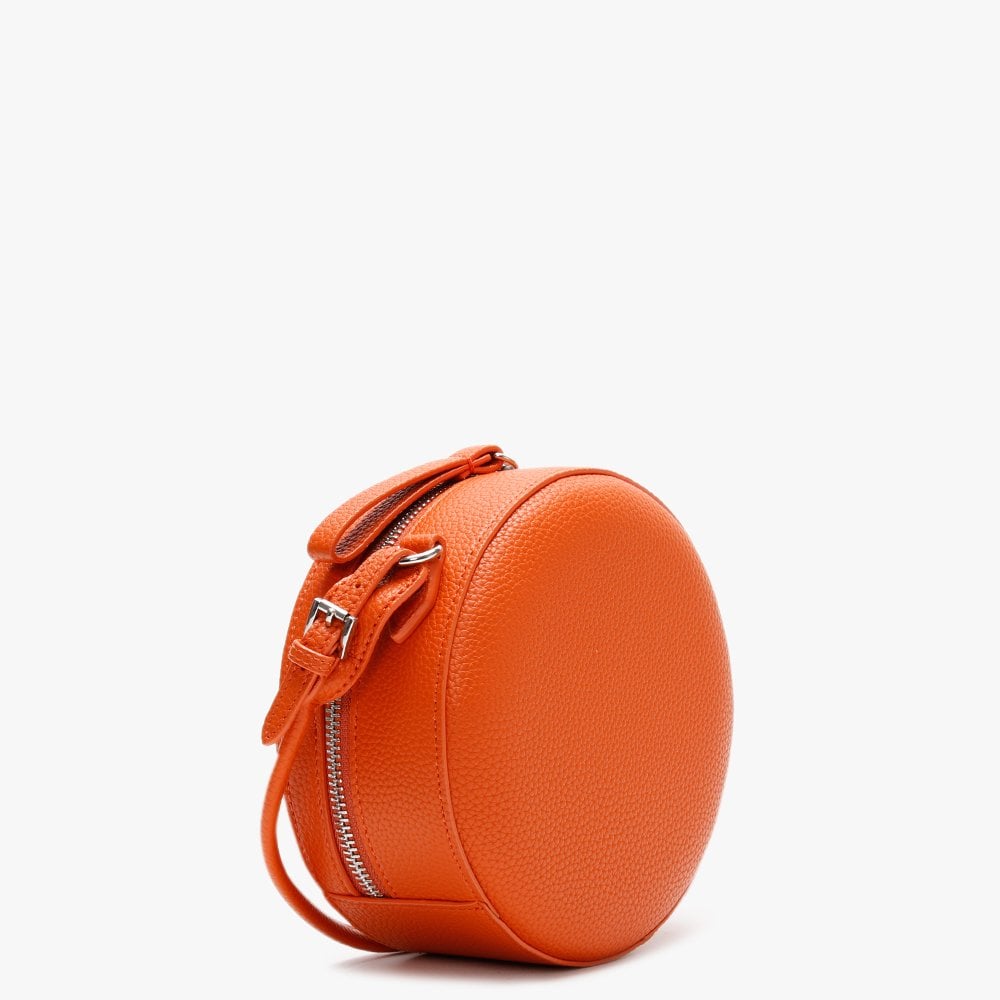 Johanna Orange Vegan Round Cross-Body Bag