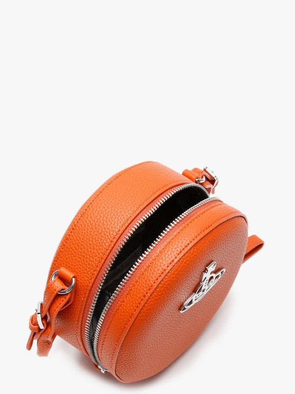 Johanna Orange Vegan Round Cross-Body Bag