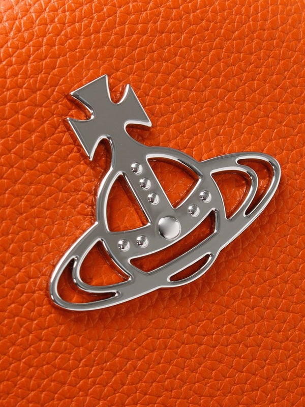 Johanna Orange Vegan Round Cross-Body Bag