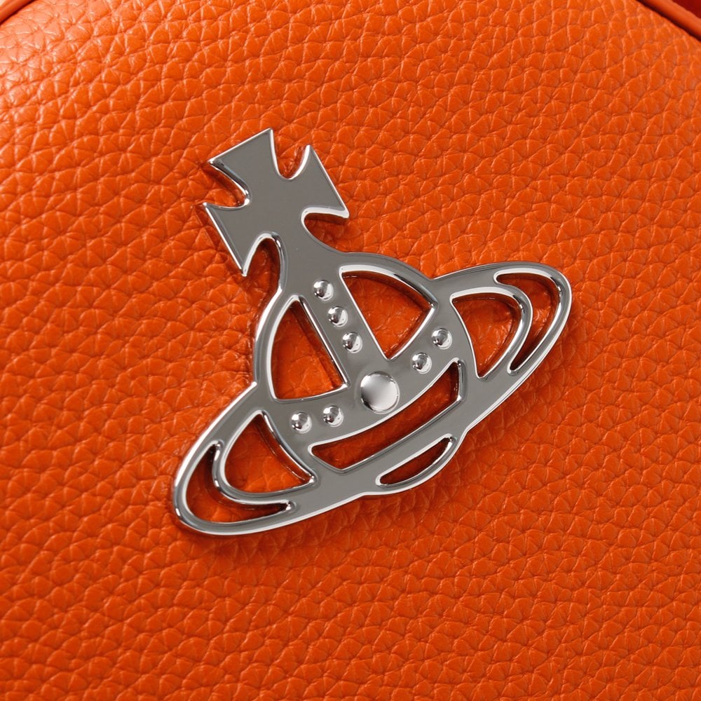Johanna Orange Vegan Round Cross-Body Bag