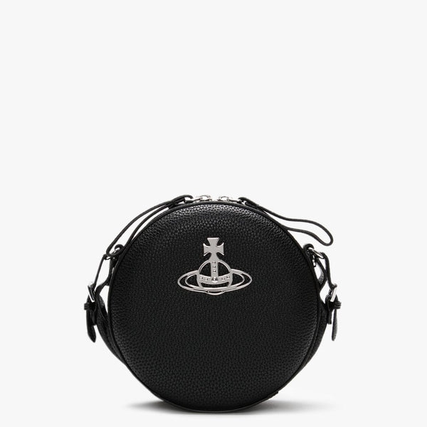 Johanna Black Vegan Round Cross-Body Bag