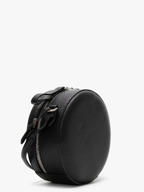 Johanna Black Vegan Round Cross-Body Bag