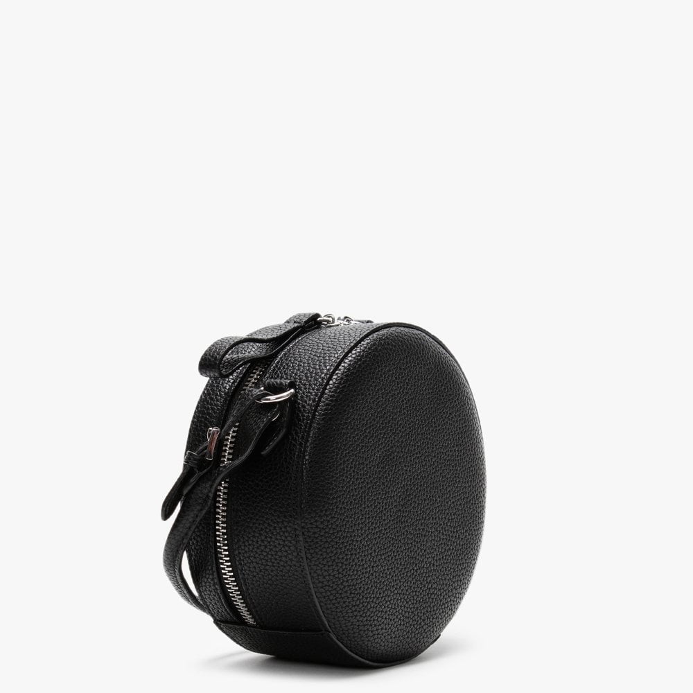 Johanna Black Vegan Round Cross-Body Bag