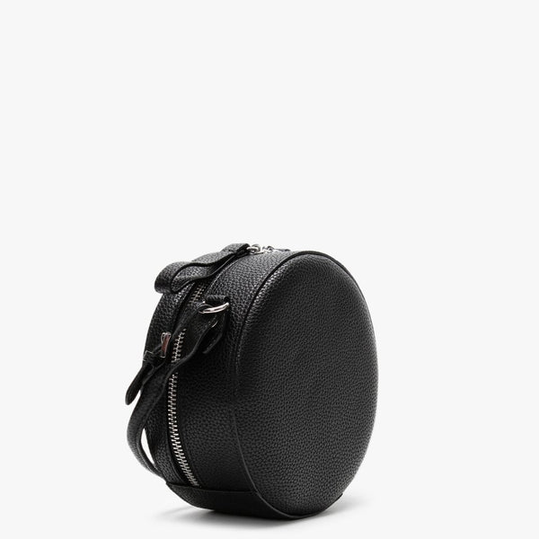 Johanna Black Vegan Round Cross-Body Bag