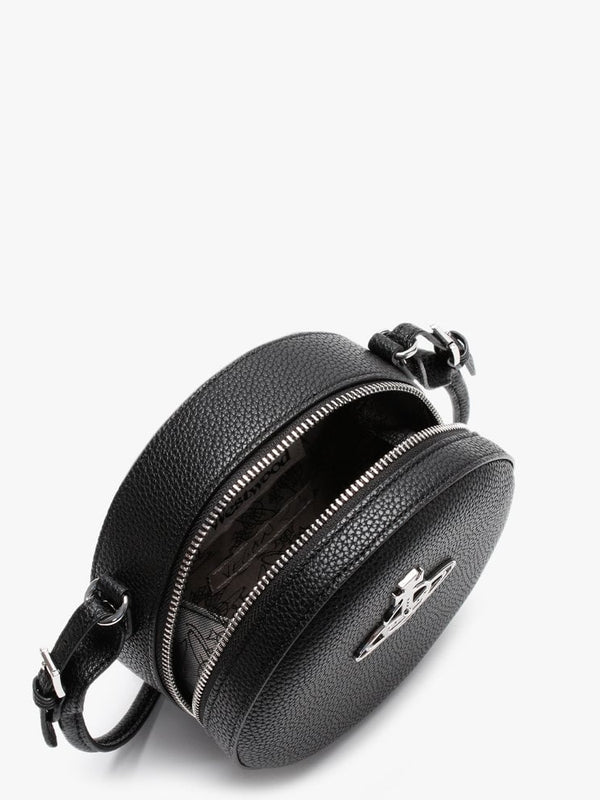 Johanna Black Vegan Round Cross-Body Bag